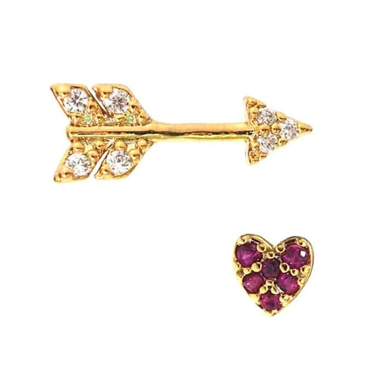 TAI JEWELRY | Arrow and Heart Studs | Earrings |